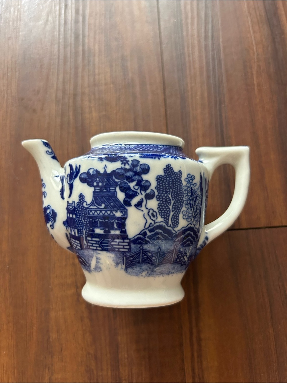 Vintage Blue Willow Style Made in Japan Blue White Mini Teapot Cottagecore